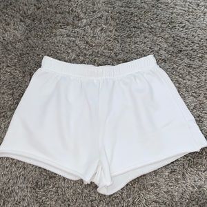 White comfy sweat shorts